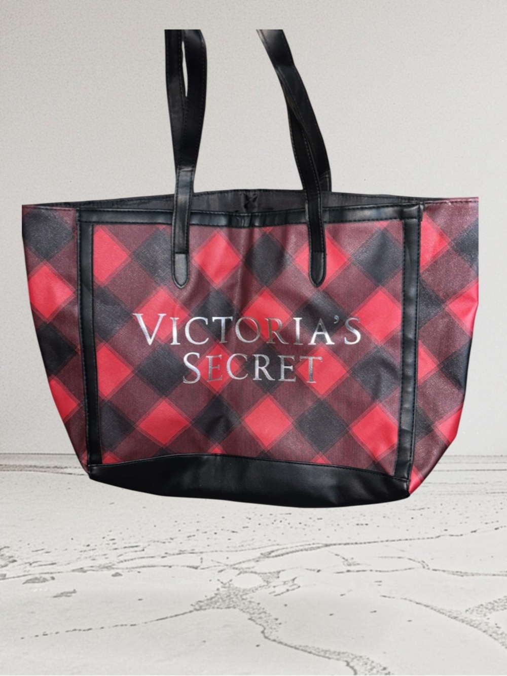 Victoria's Secret Red and Black Plaid Tote - Picture 2 of 6